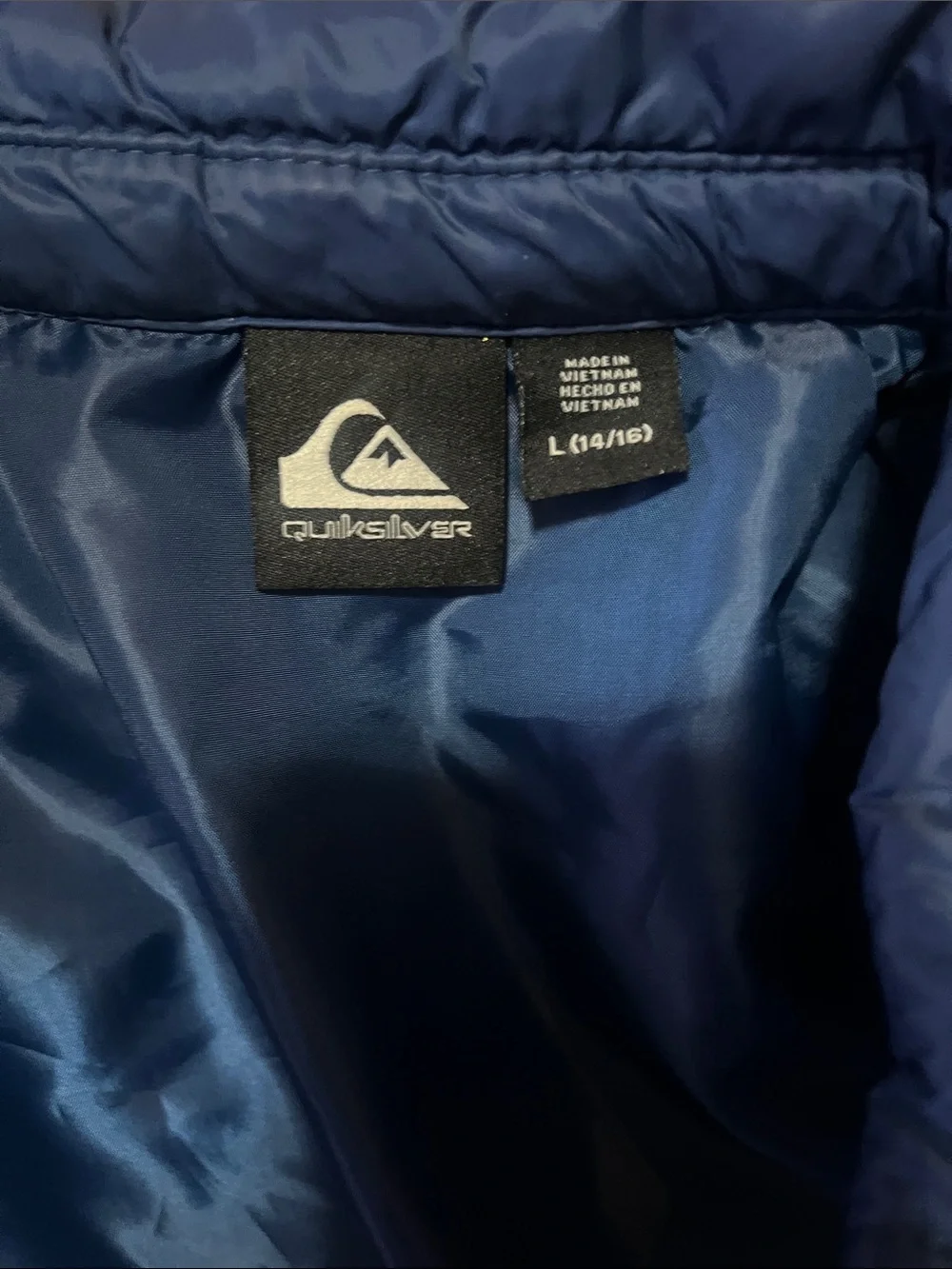 Quiksilver Kids Quilted Puffer Jacket in Royal Blue